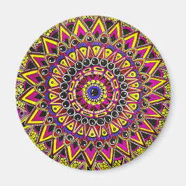 Kleurpotlood Paars Geel Mandala Magneet