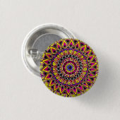 Kleurpotlood Paars Geel Mandala Ronde Button 3,2 Cm (Voorkant /achterkant)