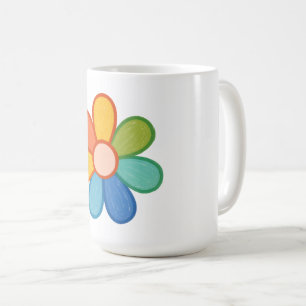 Kleurpotlood Pastelkleurige Bloem Koffiemok Schatt