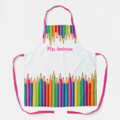 Kleurpotlood Rij Personaliseer Apron Schort (Voorkant)