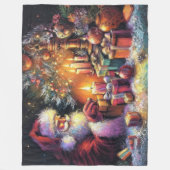 Kleurpotlood tekening Kerstvakantie Kerstman Fleece Deken (Voorkant)