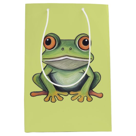 Kleurpotlood tekening kikker medium cadeauzakje (Voorkant)