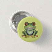 Kleurpotlood tekening kikker ronde button 3,2 cm (Voorkant /achterkant)