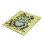Kleurpotlood tekening kikker tegeltje (Zijkant)