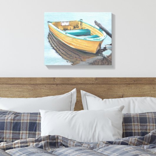 Kleurpotlood Tekening van gele kast Canvas Afdruk (Insitu (Slaapkamer))