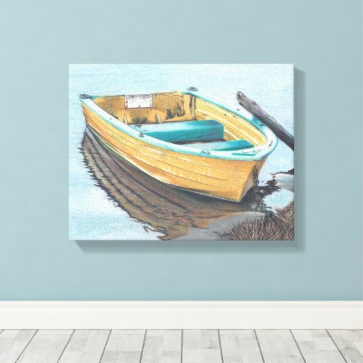 Kleurpotlood Tekening van gele kast Canvas Afdruk (Insitu (Houten vloer))