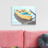 Kleurpotlood Tekening van gele kast Canvas Afdruk (Insitu (Woonkamer))