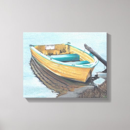 Kleurpotlood Tekening van gele kast Canvas Afdruk (Voorkant)