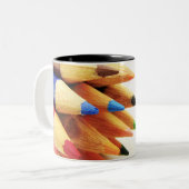 kleurpotlood tweekleurige koffiemok (Voorkant links)