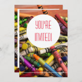 Kleurpotlood Uitnodiging (Voorkant / Achterkant)