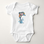 Kleurpotlooddolfijn die uit het water springt romper (Voorkant)