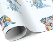 Kleurpotlooddolfijnen die uit water springen cadeaupapier (Rol Hoek)