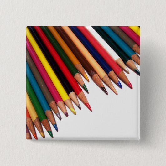 Kleurpotloodhoek Vierkante Button 5,1 Cm (Voorkant)