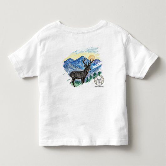 Kleurpotloodstijl herten kunst kinder shirts (Achterkant)