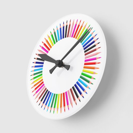 Kleurpotloodwandklok Ronde Klok (Hoek)