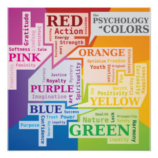 Kleurpsychologie Woordwolk Illustratie Boxes Perfect Poster