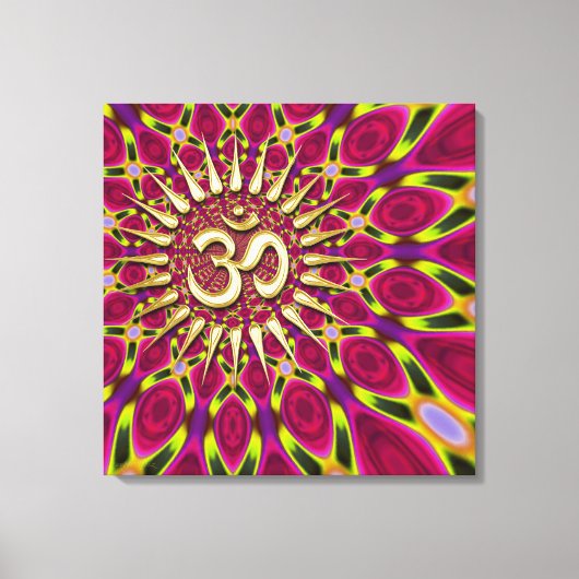 Kleurrays Gold om Sign Psychedelic Canvas (Voorkant)