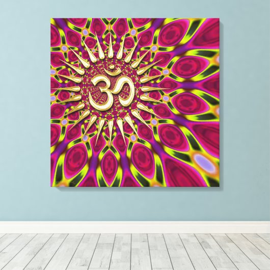 Kleurrays Gold om Sign Psychedelic Canvas (Insitu (Houten vloer))