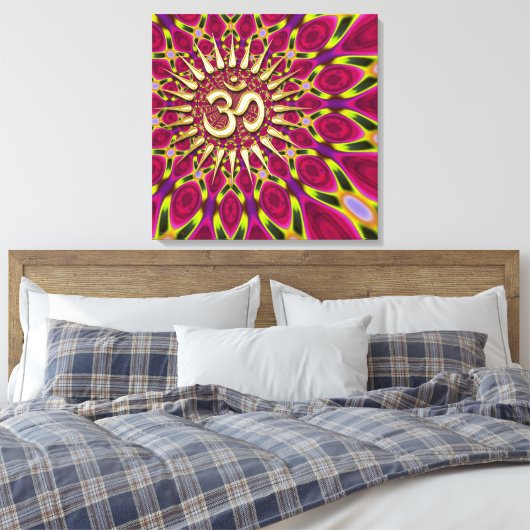 Kleurrays Gold om Sign Psychedelic Canvas (Insitu (Slaapkamer))