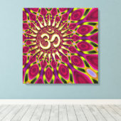 Kleurrays Gold om Sign Psychedelic Canvas Afdruk (Insitu (Houten vloer))