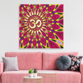 Kleurrays Gold om Sign Psychedelic Canvas Afdruk (Insitu (Woonkamer))