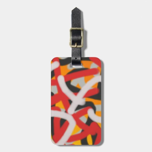 kleurrijk 0748 abstracte kunst bagagelabel (Voorkant verticaal)