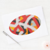 kleurrijk 0748 abstracte kunst ovale sticker (Envelop)