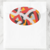 kleurrijk 0748 abstracte kunst ovale sticker (Tas)