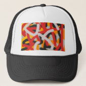 kleurrijk 0748 abstracte kunst trucker pet (Voorkant)