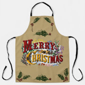 Kleurrijk 1876 Vrolijk Kerstfeest Schort (Voorkant)