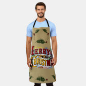 Kleurrijk 1876 Vrolijk Kerstfeest Schort (Gedragen)