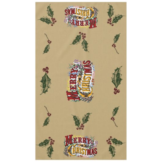 Kleurrijk 1876 Vrolijk Kerstfeest Tafelkleed (Voorkant)