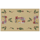 Kleurrijk 1876 Vrolijk Kerstfeest Tafelkleed (Voorkant (Horizontaal))
