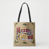 Kleurrijk 1876 Vrolijk Kerstfeest Tote Bag (Voorkant)