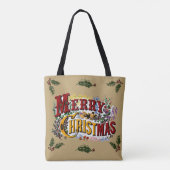 Kleurrijk 1876 Vrolijk Kerstfeest Tote Bag (Achterkant)
