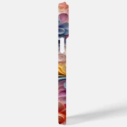 KLEURRIJK 3-D QUILL PAPER LOOK BLOEMENPATRONEN Case-Mate iPhone CASE (Achterkant / Rechts)