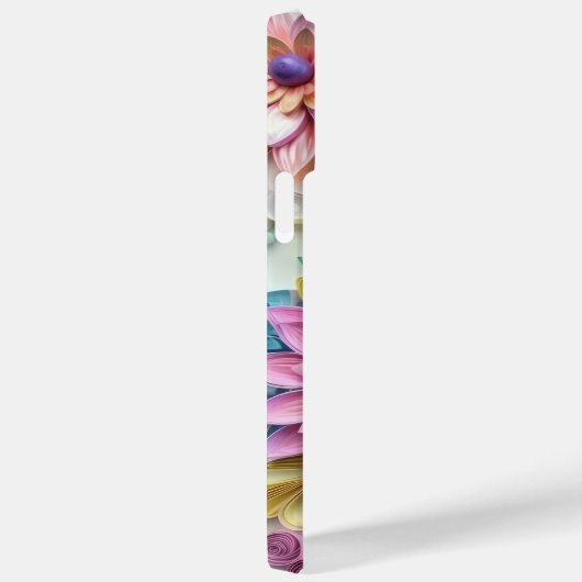 KLEURRIJK 3-D QUILL PAPER LOOK BLOEMENPATRONEN Case-Mate iPhone CASE (Achterkant / Rechts)