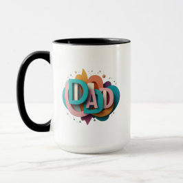 Kleurrijk 3D "DAD" grafisch ontwerp | Coffee Mok