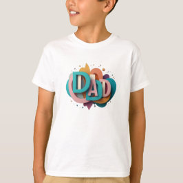 Kleurrijk 3D "DAD" grafisch ontwerp | Jongens T-shirt
