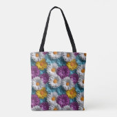 Kleurrijk 3D Daisy Naadloos Patroon Tote Bag (Achterkant)