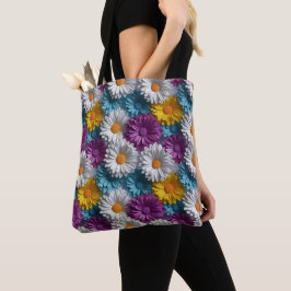 Kleurrijk 3D Daisy Naadloos Patroon Tote Bag