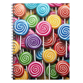 Kleurrijk 3D Lollipops Patroon Notitieboek
