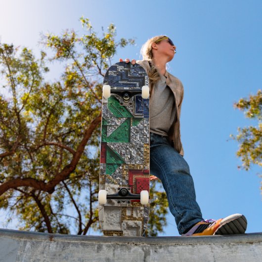 Kleurrijk 3D Mozaïek Skateboard - Moderne Luxe (Buiten 1)