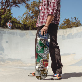 Kleurrijk 3D Mozaïek Skateboard - Moderne Luxe