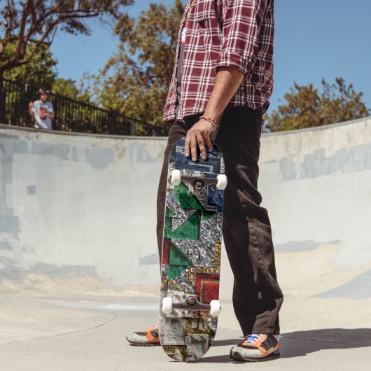 Kleurrijk 3D Mozaïek Skateboard - Moderne Luxe (Buiten 2)