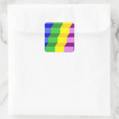 Kleurrijk 3D-trappenhuis Optisch Illusiepatroon Vierkante Sticker (Tas)