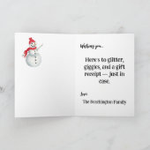 ** Kleurrijk 4 grillig kerstmeisje cadeau AP97 Bedankkaart (Binnen)