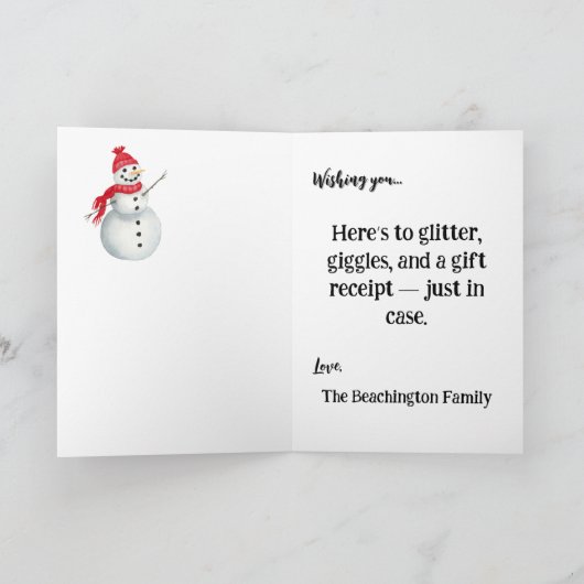 ** Kleurrijk 4 grillig kerstmeisje cadeau AP97 Bedankkaart (Binnen)