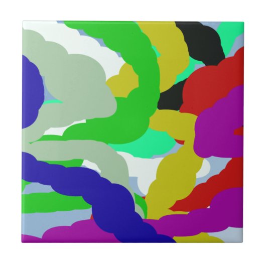 Kleurrijk 64329 Abstract ontwerp Tegeltje (Voorkant)