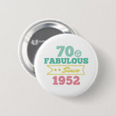 kleurrijk 70 en geweldig sinds 1952 ronde button 5,7 cm (Voorkant /achterkant)